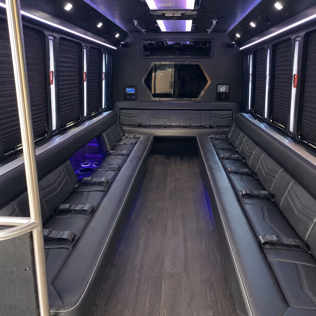 topeka 18 passenger party bus interior