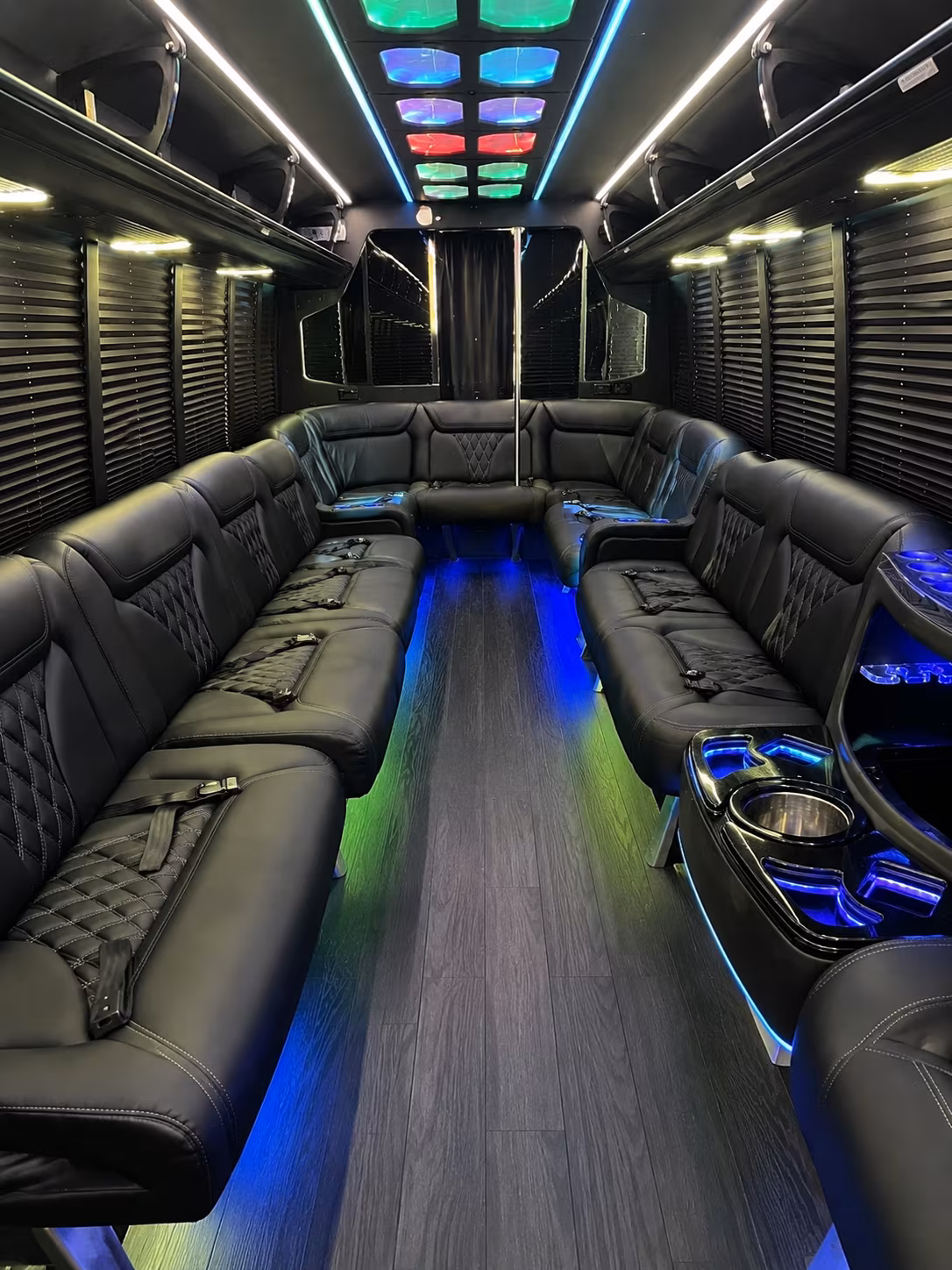 topeka 20 passenger party bus interior