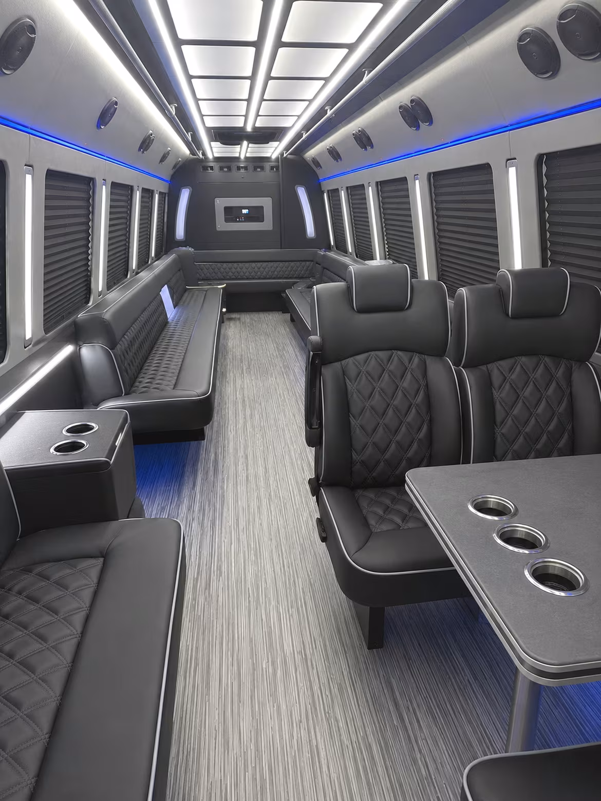 topeka 25 passenger party bus inside