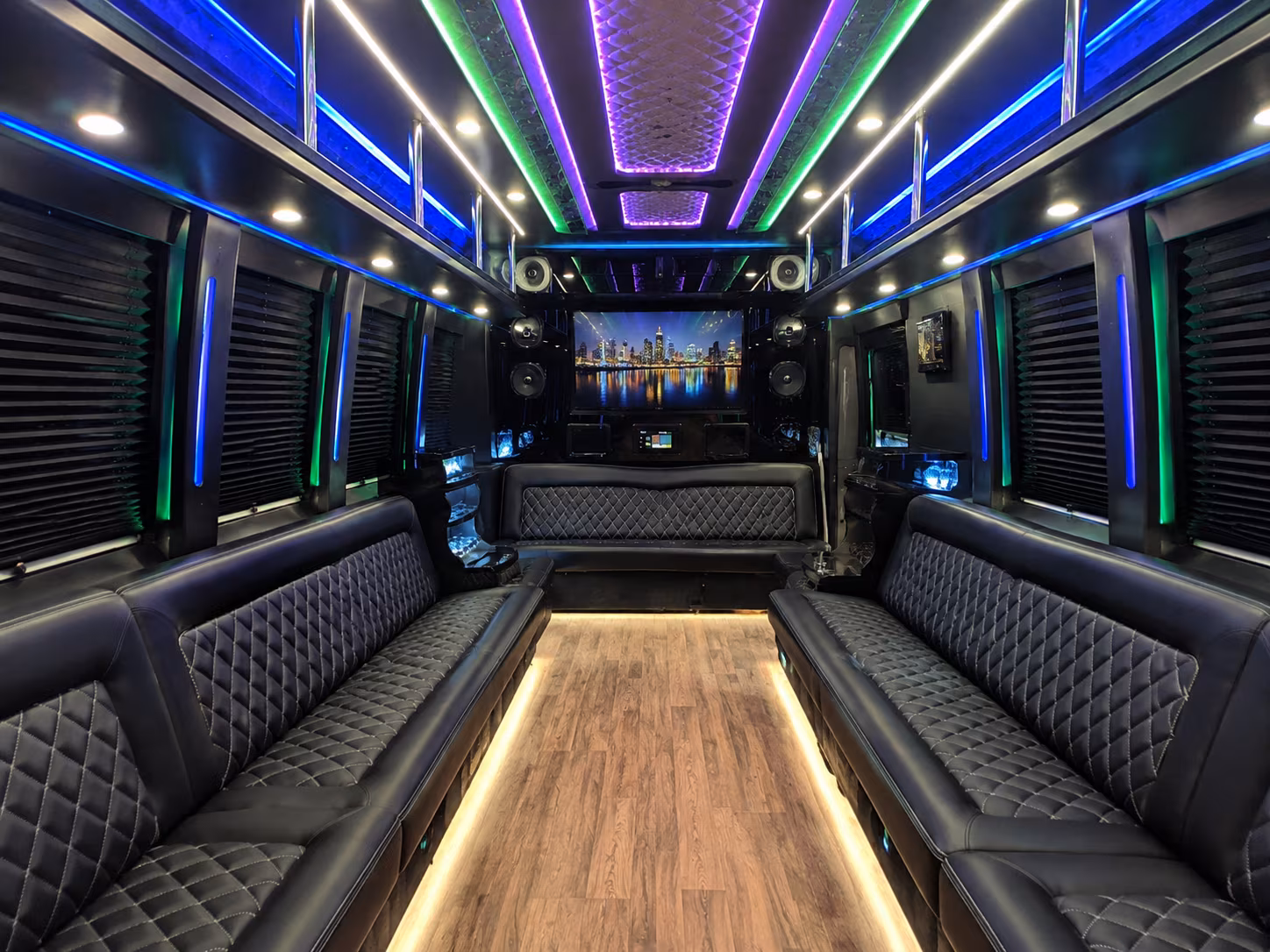 topeka 25 passenger party bus interior