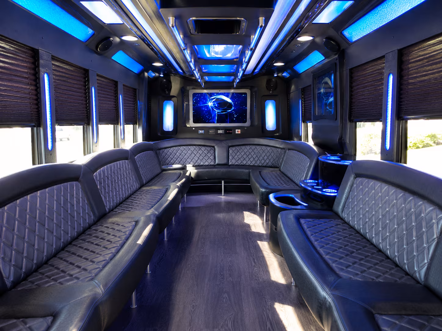 topeka 28 passenger party bus inside
